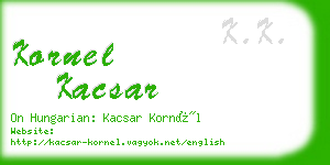 kornel kacsar business card